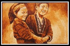 ベトナム雑貨 写真立て 米絵(25cm×35cm)の通販・個人輸入代行